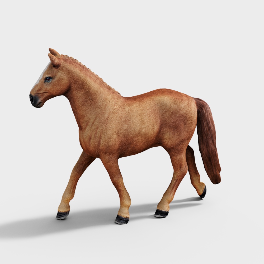 Realistic Low Poly Horse 3D model