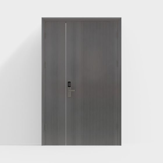 Minimalist Gray Metal Door 3D model