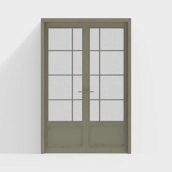 Modern Glass Panel Door 3D model