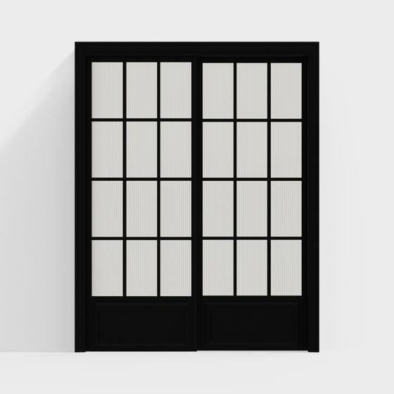 Modern Glass Panel Door 3D model