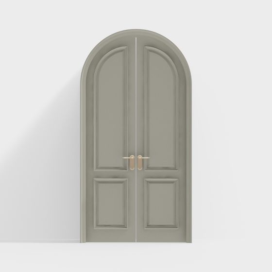 Elegant Arched Double Door 3D model