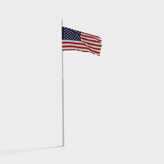 Low Poly American Flag 3D model