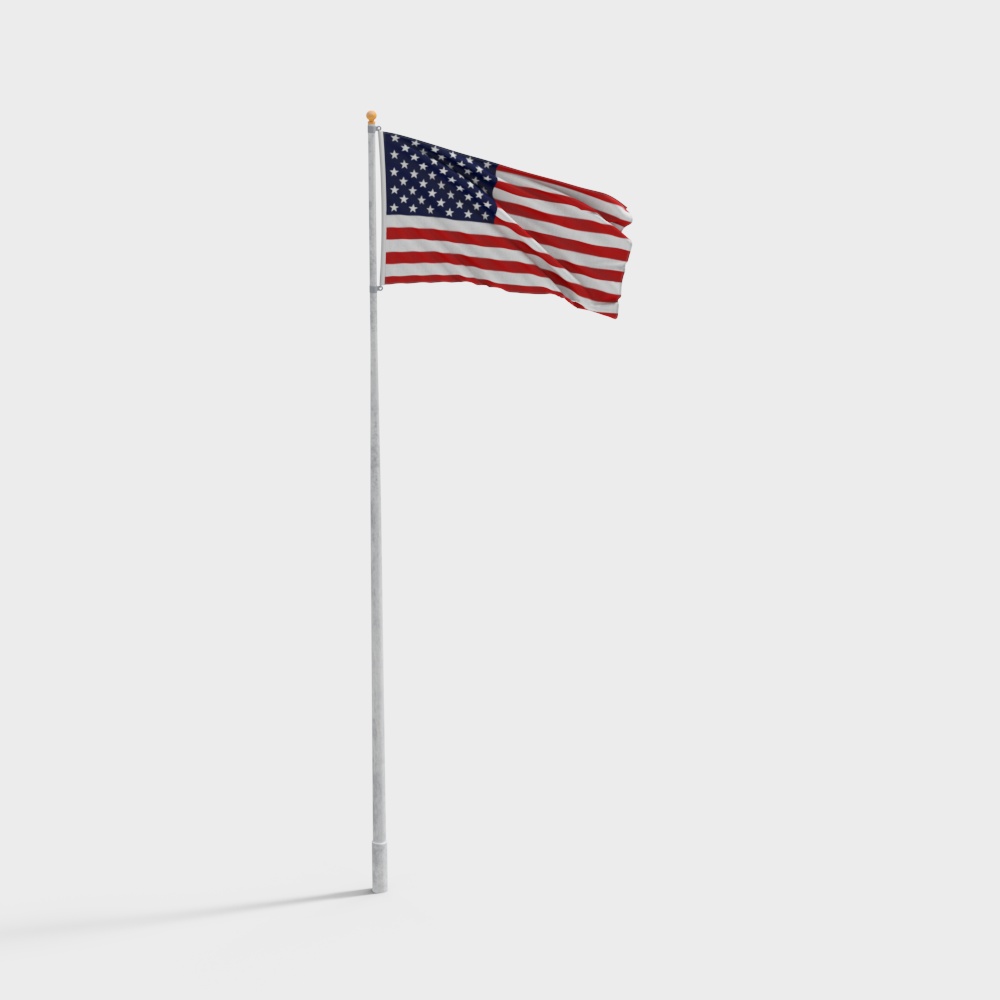 Realistic American Flag 3D Model – Detailed Textured Asset