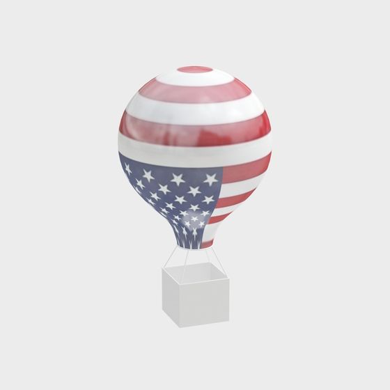 Patriotic Hot Air Balloon 3D Model