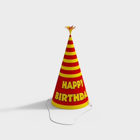 Happy Birthday Party Hat 3D model