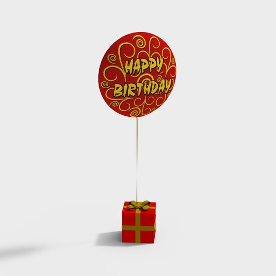 Birthday Balloon Gift 3D model