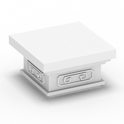 Column Cap 3D Model in Gray