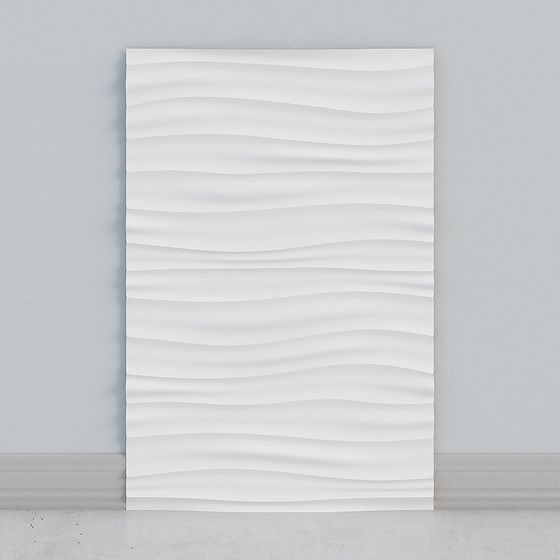 Wave Art Screen 3D model for Modern Designs