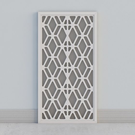 Elegant Diamond Hollow Screen 3D model for Interiors