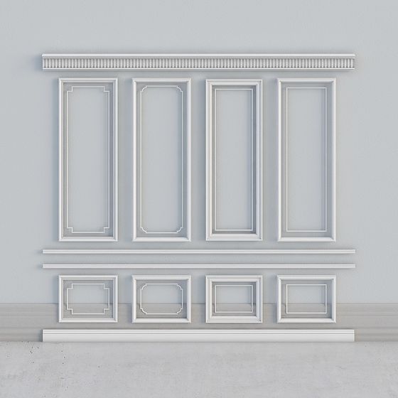 Classical Panel Wall 3D model for Creative Projects