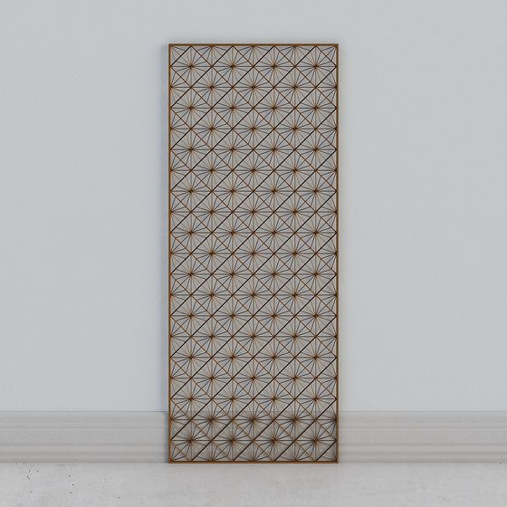 Low Poly Metal Mesh Decorative Panel 3D model