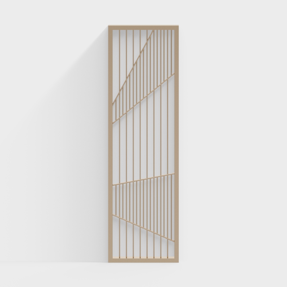 Minimalist Screen 3D Model – Low-Poly Wood Partition