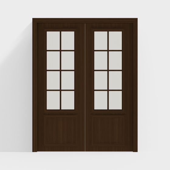 Elegant French Double Door 3D model