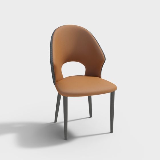 Sleek Streamlined Dining Chair 3D model