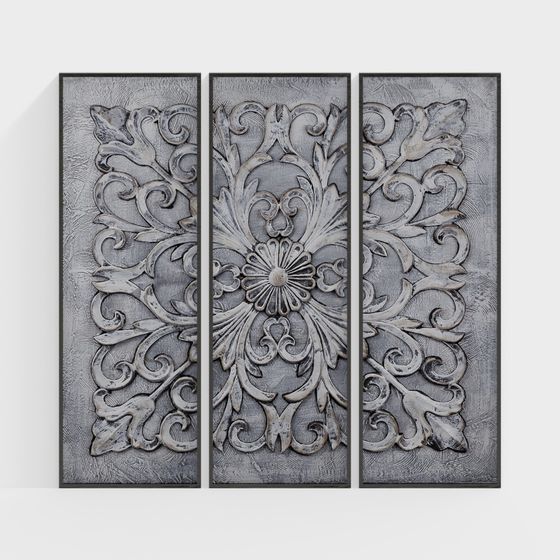 Vintage Relief Triptych 3D model