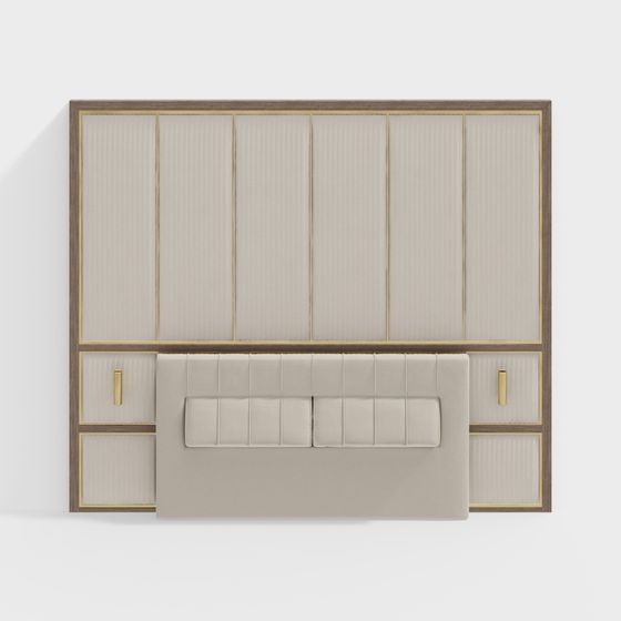 Elegant Low-Polygon Headboard 3D model