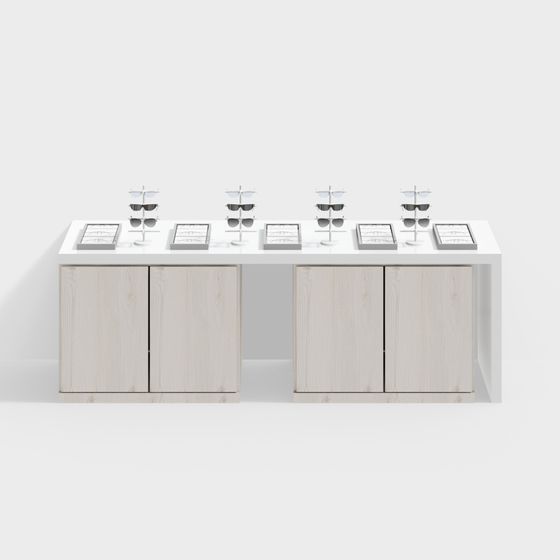 Elegant Low-Poly Display Cabinet 3D model