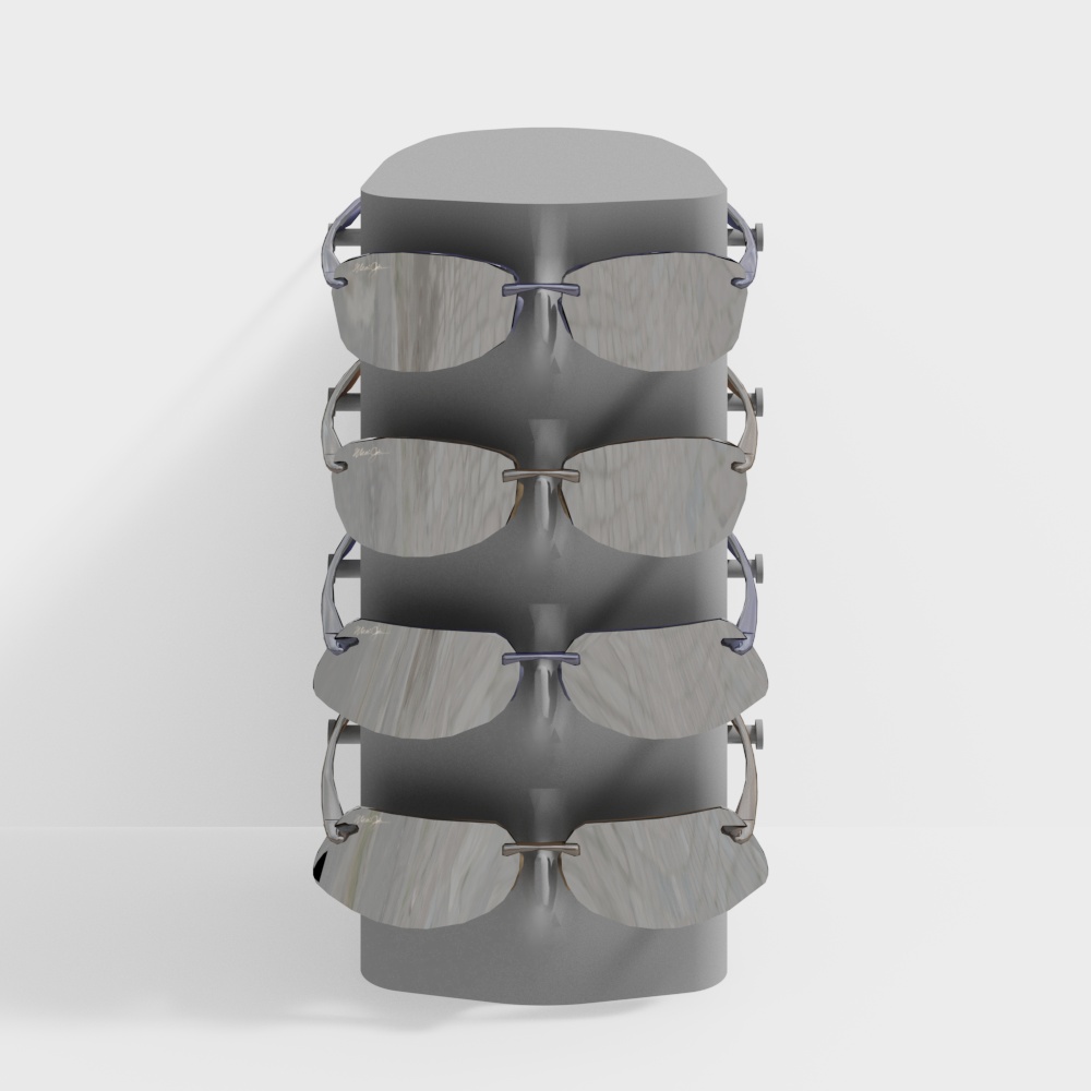 Modern Low-Poly Glasses Display Stand 3D model