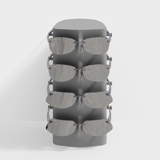 Modern Low-Poly Glasses Display Stand 3D model