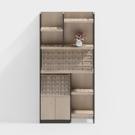 Elegant Glasses Display Cabinet 3D model