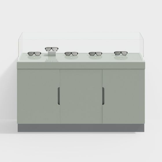 Elegant Glasses Display Cabinet 3D model