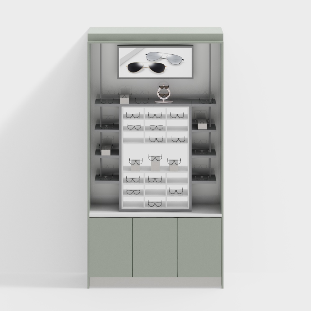 Optical shop display cabinet