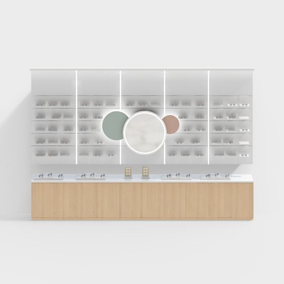 Elegant Eyewear Store Display Cabinet 3D model