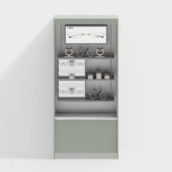 Stylish Glasses Display Cabinet 3D model
