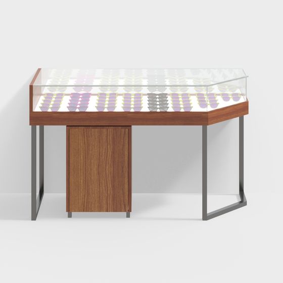 Stylish Low-Polygon Display Cabinet 3D model