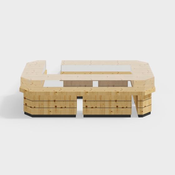 Urban Corner 3D model - Tranquil Oasis in Low Poly Style