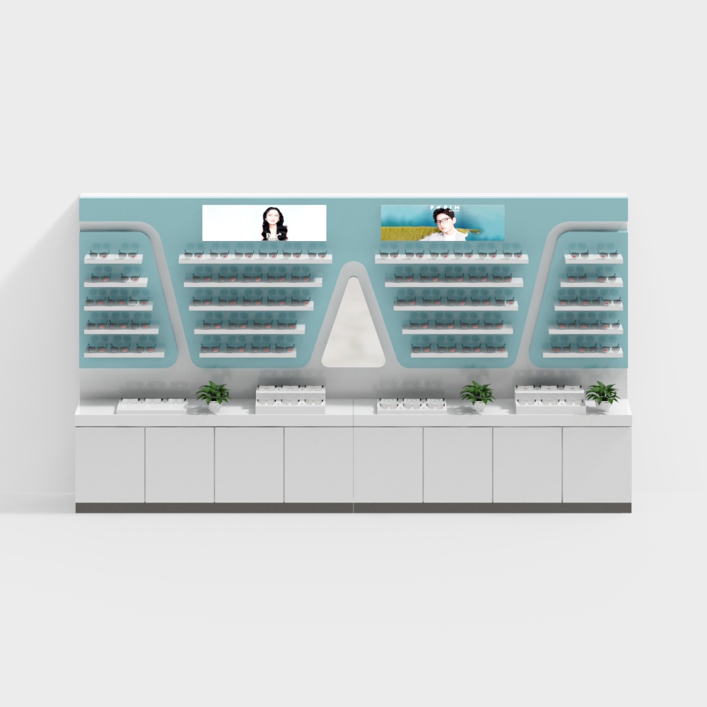 Optical shop display cabinet