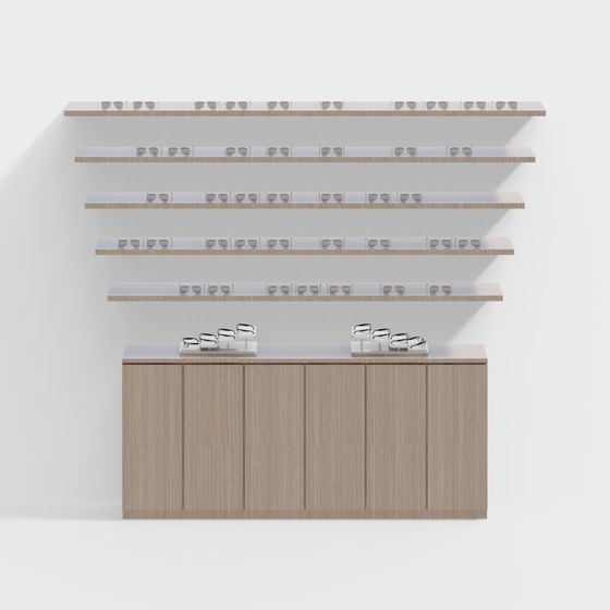 Modern Wall Display Rack 3D model