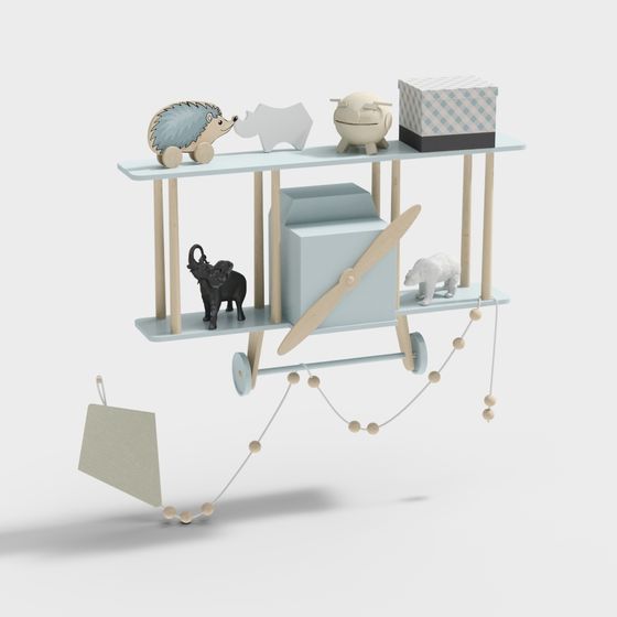 Playful Low-Poly Bookshelf 3D model