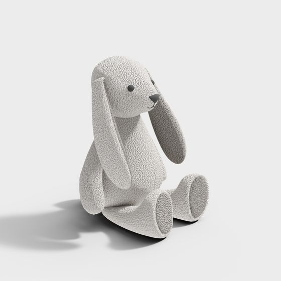 Adorable Plush Rabbit 3D Model