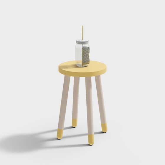 Stylish Low-Poly Yellow Table 3D model