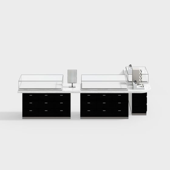 Elegant Dual-Surface Bathroom Vanity 3D model