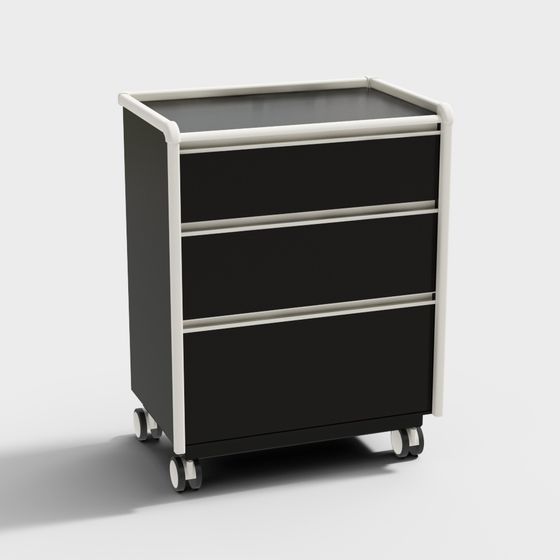 Modern Minimalist Mobile Storage Cabinet 3D model