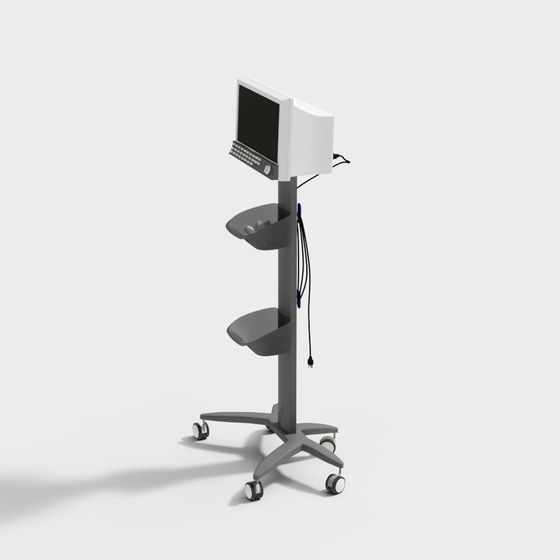 Stylish Mobile Computer Stand 3D model