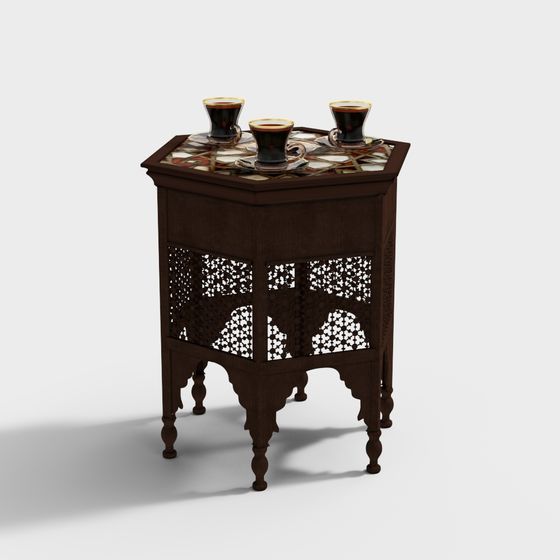 Elegant Moroccan-Style Side Table 3D model