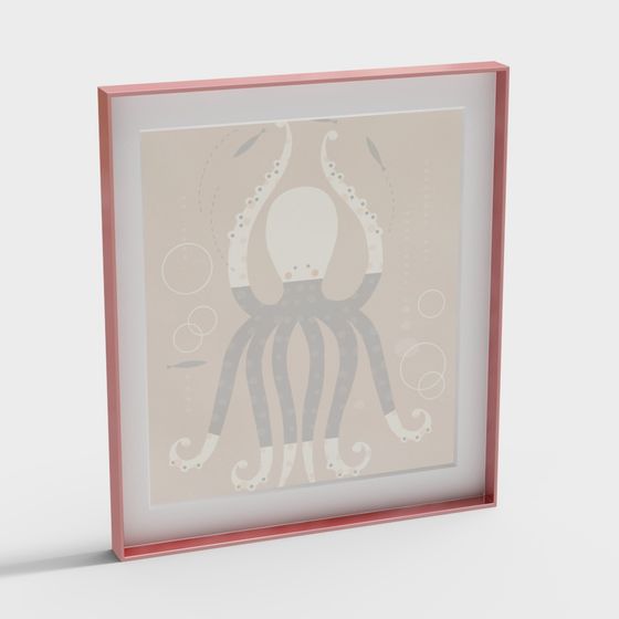 Elegant Low-Poly Octopus 3D model for Creative Projects