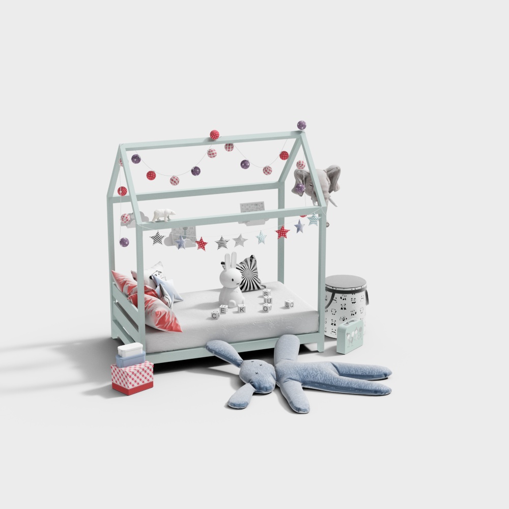 Charming Cottage Bed 3D model