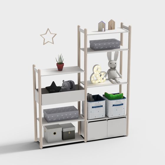 Elegant Minimalist Bookshelf 3D model