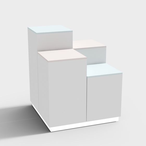 Elegant Earthy Island Booth 3D Model for Exhibitions