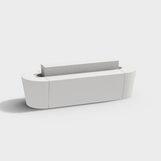 Elegant Minimalist Reception Desk 3D model