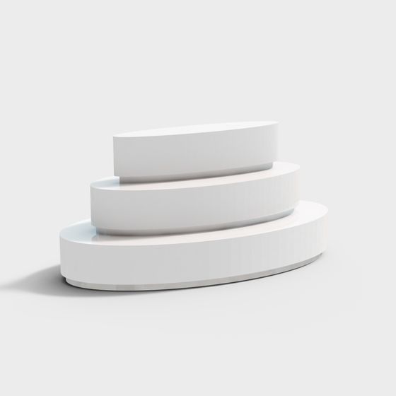 Elegant Low-Poly Stair Platform 3D model