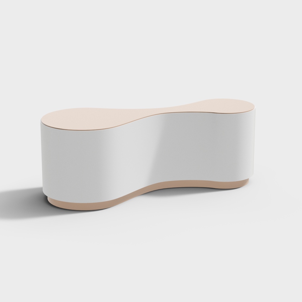 Flowline Ottoman 3D model for Modern Spaces