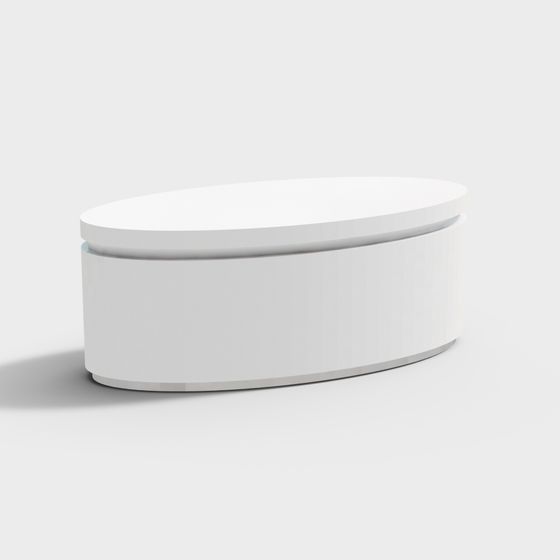 Stylish Oval Coffee Table 3D model for Contemporary Interiors