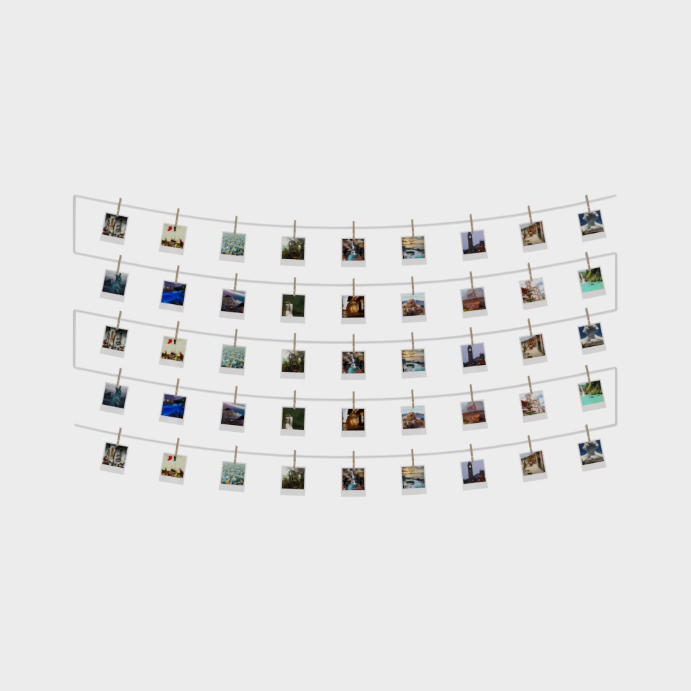 Cartoon hanging picture on photo wall of photo studio