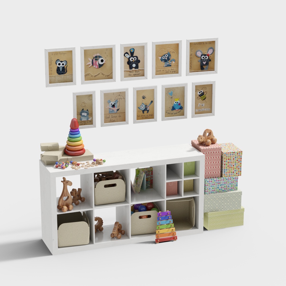 Kindergarten children's cabinet combination