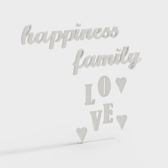 Happiness Family Love 3D model